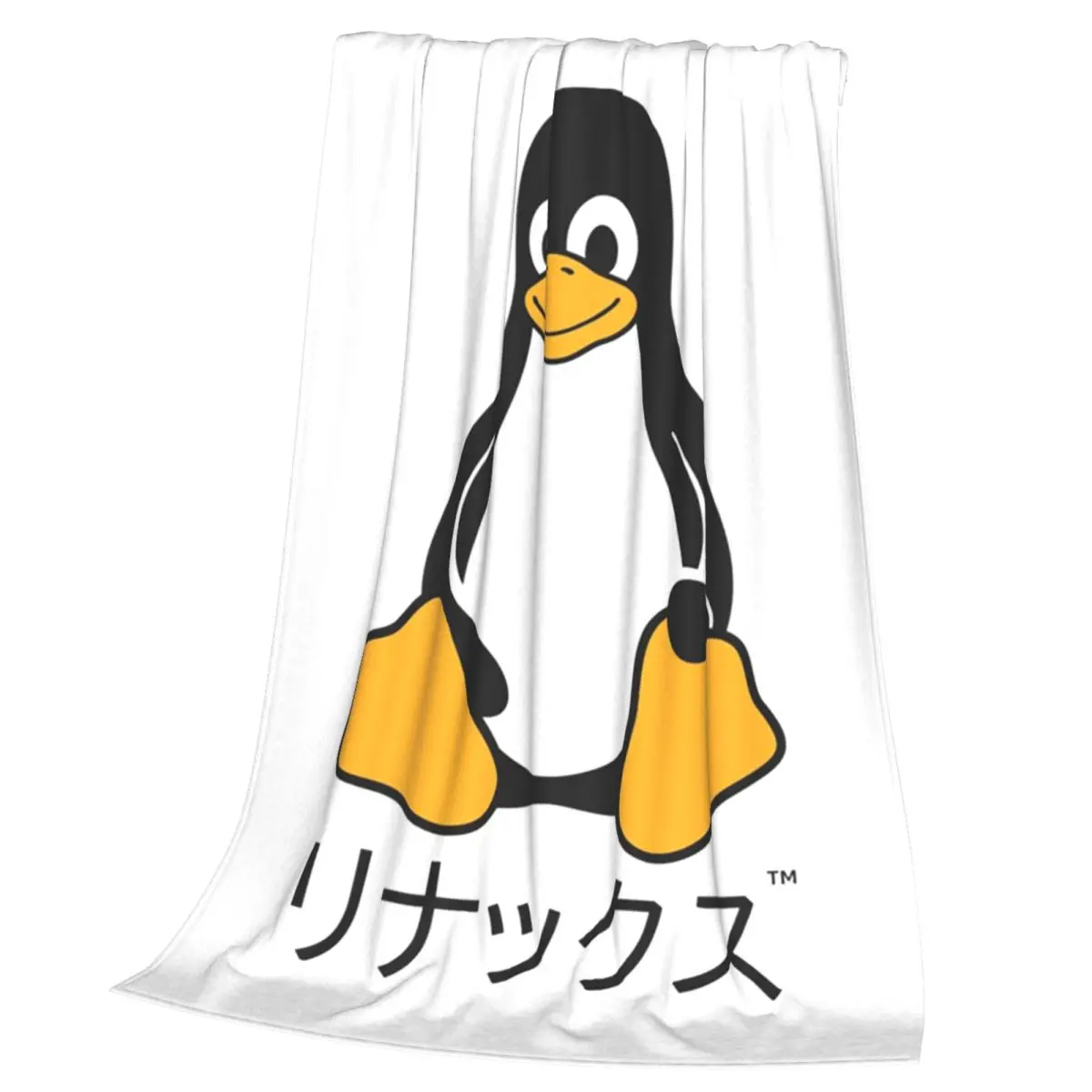Japanese Tux Linux Blankets Soft Warm Flannel Throw Blanket Cover for Bed Living room Picnic Travel Home Couch