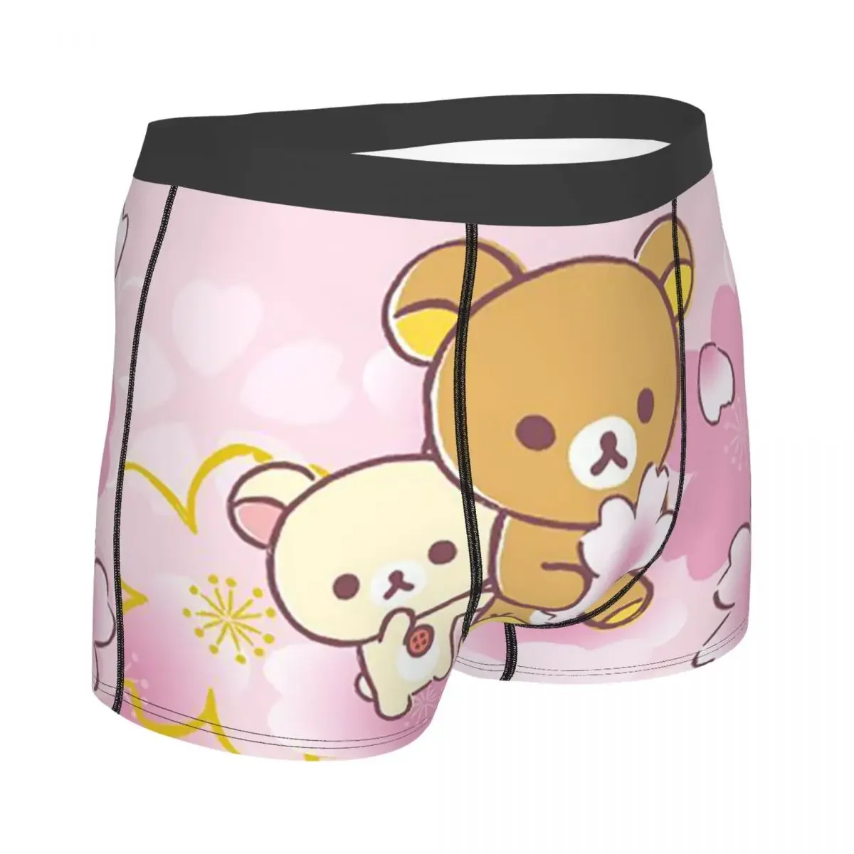 Lovely Rilakkuma Bear Underpants Breathbale Panties Male Underwear Print Shorts Boxer Briefs