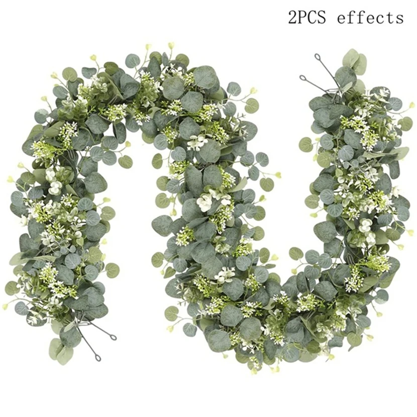 Greenery Foliage Vine Artificial Plant Holiday Tree Bauble Wedding Outdoor Yard Garden Archway Home Room Table Ornament Diy Gift