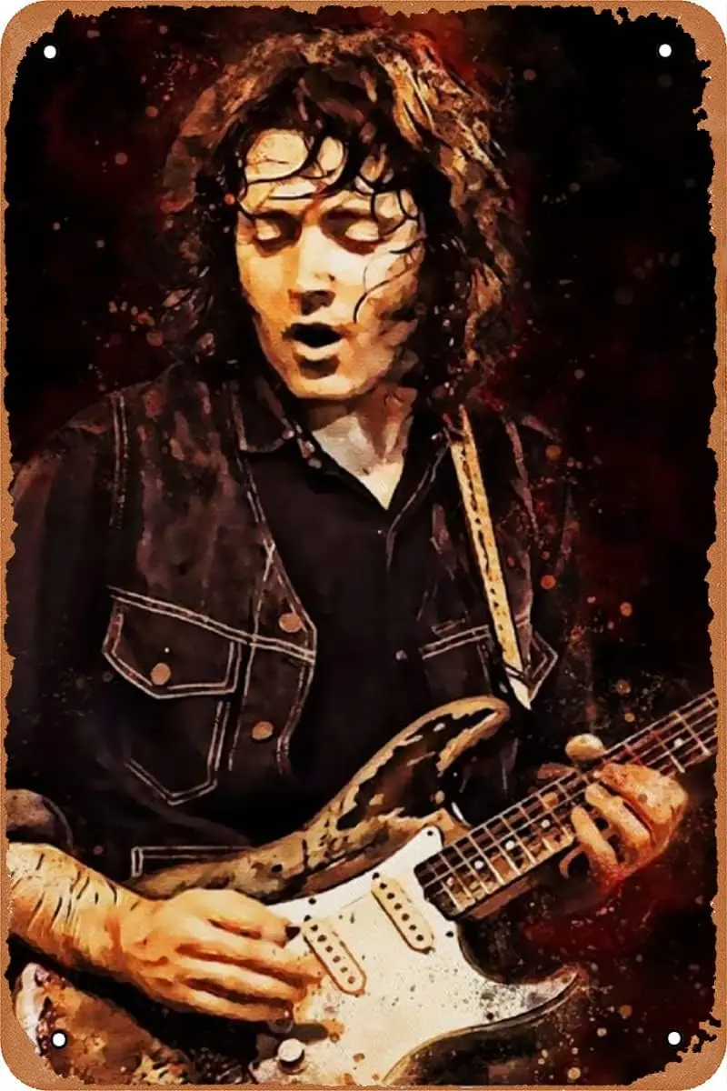 Rory Gallagher Poster Art Retro Tin Sign Metal Sign Vintage Bar Home Kitchen Cave Coffee Shop Wall Decoration Sign 8x12inch(20x3