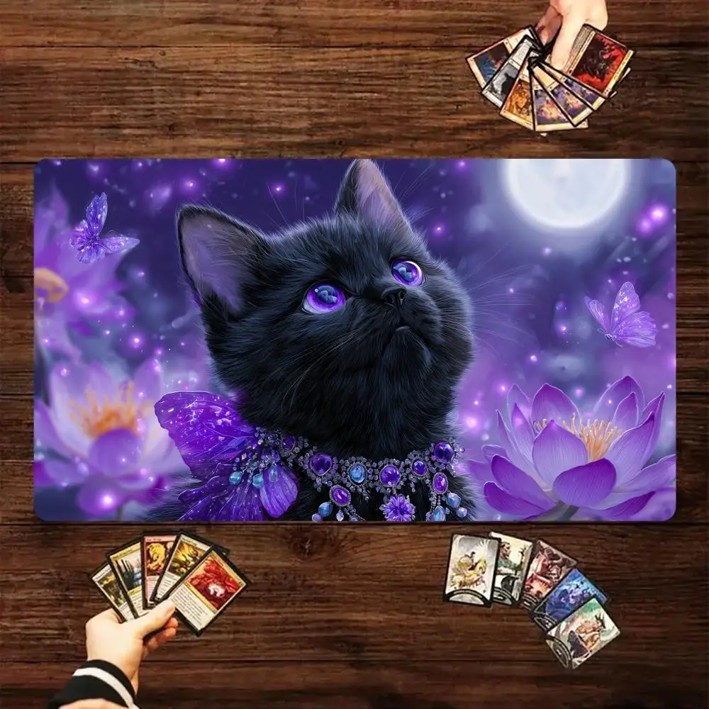 Butterflies and cat Magic Card Battle Mat MTG Playmat Anti-slip Base 35X60CM gathering gaming mats Board Game Mat for TCG