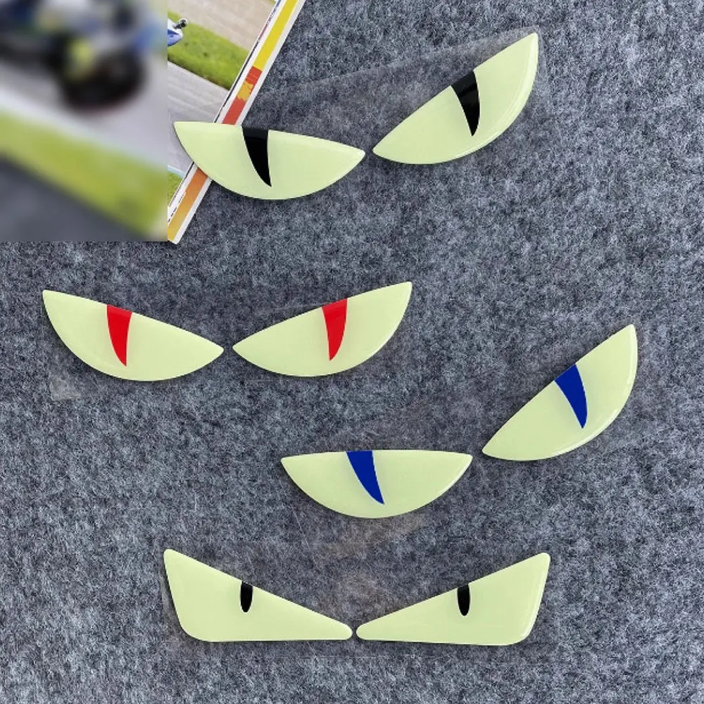 3D Devil's Eye Luminous Stickers Motorcycle Helmets Sticker Improves Night Visibility Safety Light Decor Car Reflective Stickers