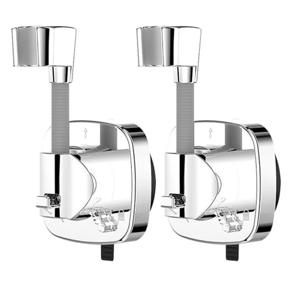 Drill Free Shower Head Holder with 70 cm Telescoping Arm and Secure Suction Base for Wet Bathroom Environments
