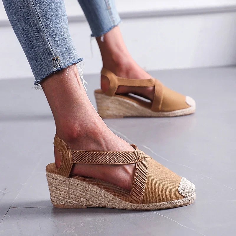 Summer Platform Sandals 2024 Fashion Women Strap Gladiator Sandal Wedges Shoes Casual Woman Peep Toe espadrille