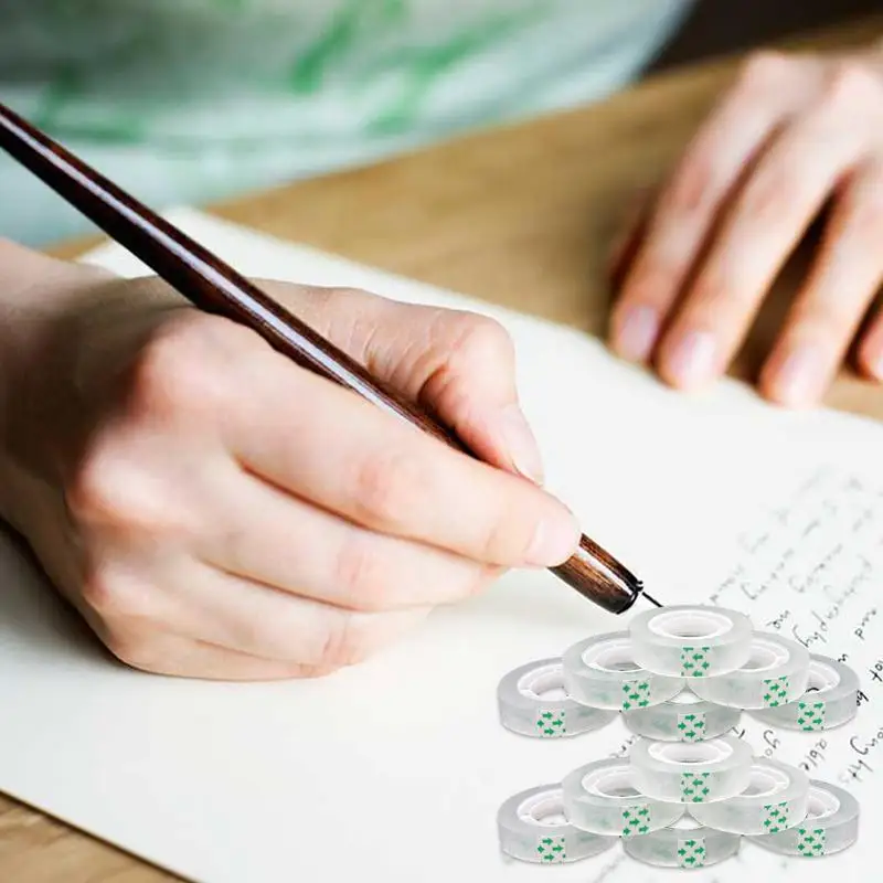 12 Packs Clear Tape Roll Invisible Tape Bulk Transparent Tape Refills Tape for School Craft Job for Correction and Labeling