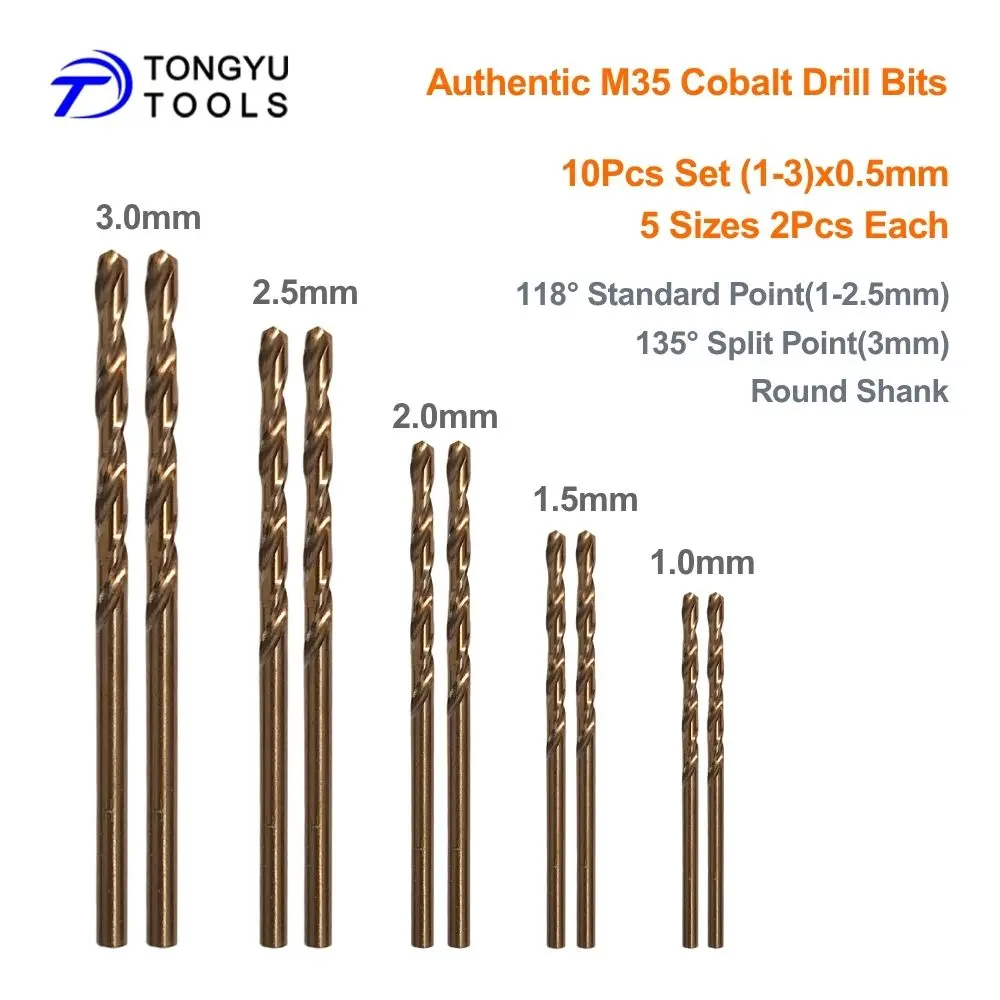 M35 Kobalt-Mikrobohrer-Set 10/30/50 Stück 1-3mm HSS Co5% Spiralbohrer für Edelstahl und Hartmetall – Detail 7