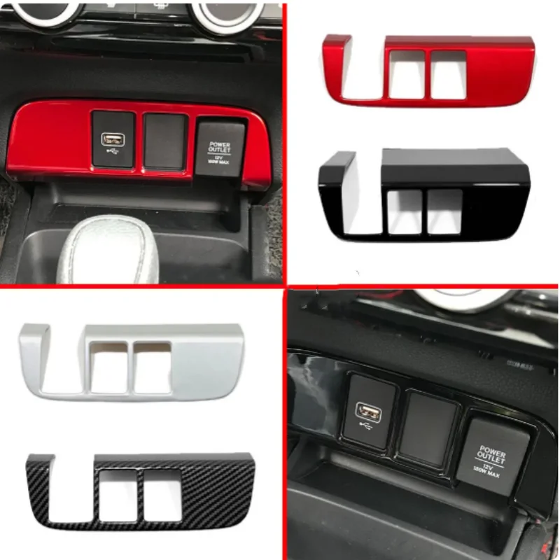 

For Honda Fit Jazz 2020 -2024 Car Cover Control Socket Charge Cigarette Smoke Lighter Switch Frame Lamp Stick Trim Parts 1pcs