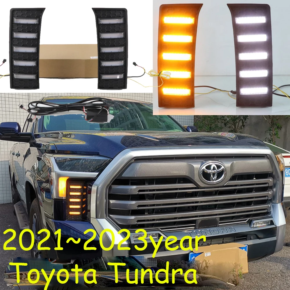 

Стайлинг автомобиля для фар 2022 ~ 2023y Toyota Tundra дневные фары светодиодные DRL автомобильные аксессуары дневной свет Tundra противотуманные фары