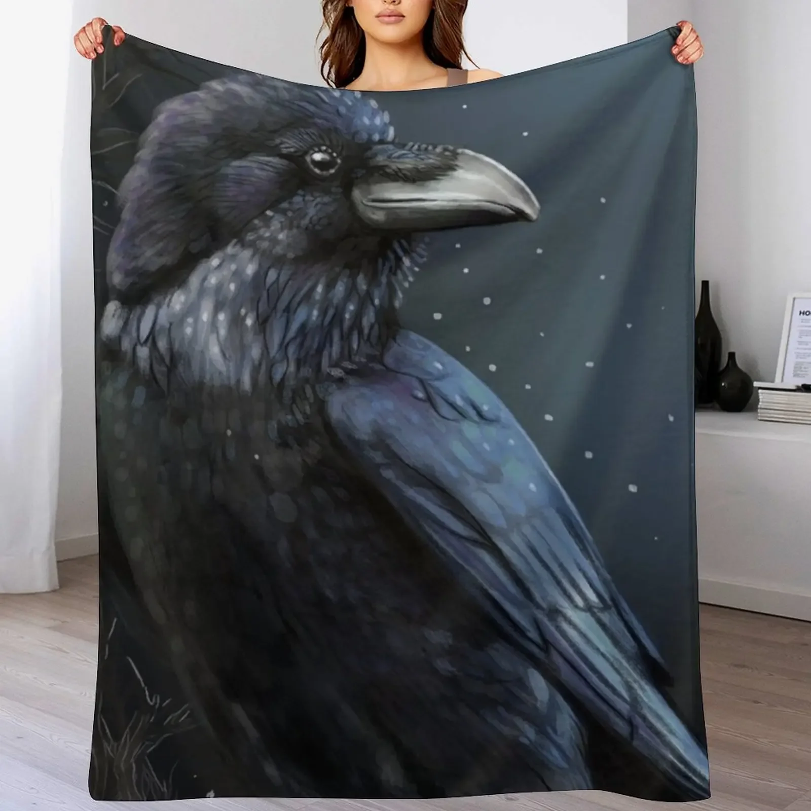 

Crow Throw Blanket Sofa Quilt Bed linens for babies warm for winter Blankets