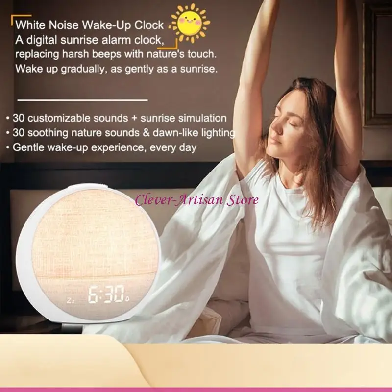 E06B Sunrises Simulation Alarm Clock With Soothings Sound For Better Sleep And Wake