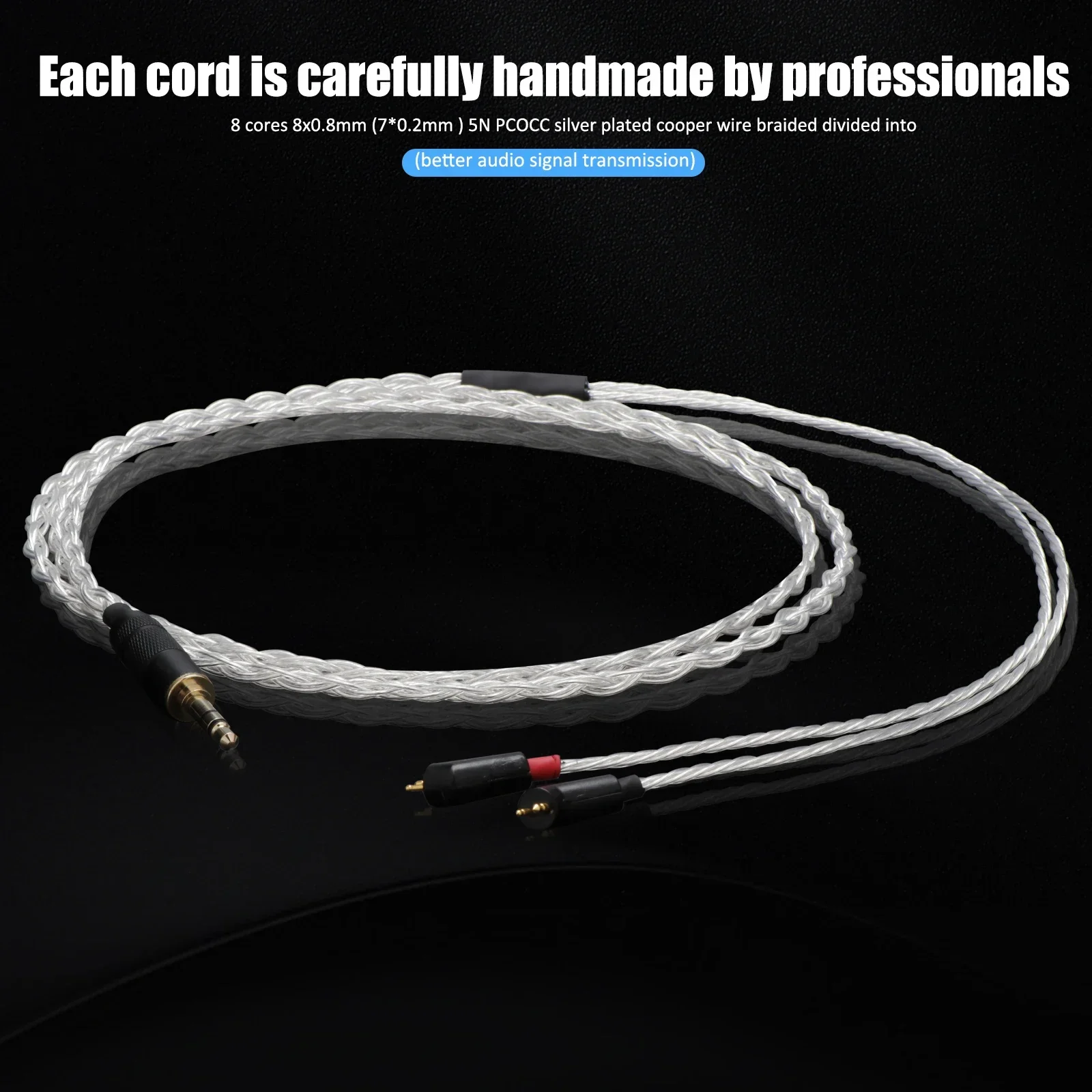 1.2m Extension Cable for Etymotic ER4P/ER4B Headphones: Professionally Crafted with 5N OCC Silver-Plated Copper Wire and Teflon