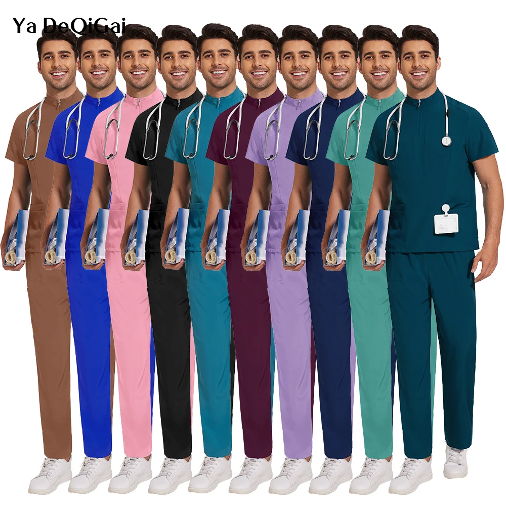 

Эластичный хирургический костюм для женщин и мужчин, медицинская одежда, больничная униформа медсестры, клинический скраб для кормления, топ, брюки, комбинезон для стоматолога для работы