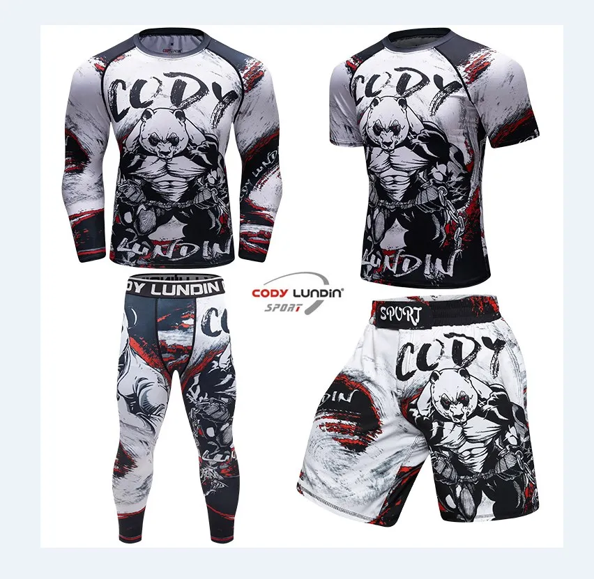 Cody Lundin Man Compression Sports Tops Quick Drying Fitness Boxing Training Suits MMA Jiu Jitsu Kit Rashguard Male Sportswear