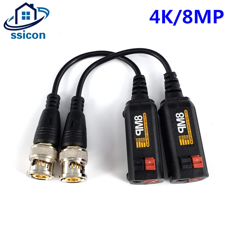 

CCTV Passive Twisted Pair 8MP Coax Transceivers BNC Video Balun For 4K AHD CVI TVI CVBS Camera