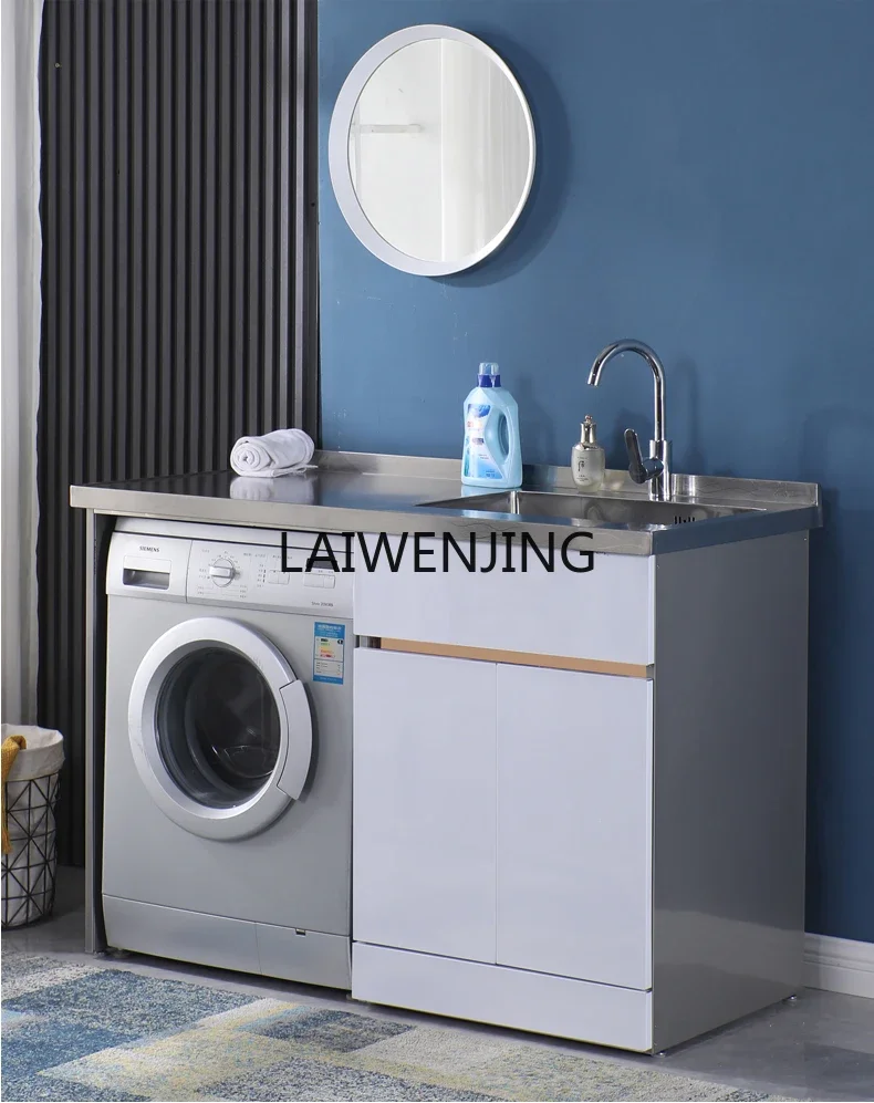 

JJ2 stainless steel laundry balcony cabinet combination drum washing machine cabinet