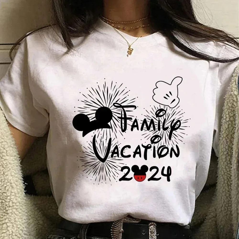 Disney Trip Family Matching T-shirt Mickey Minnie Boys Girls Short Sleeve T-shirt Top Fashion Classic Disney Vacation Clothing