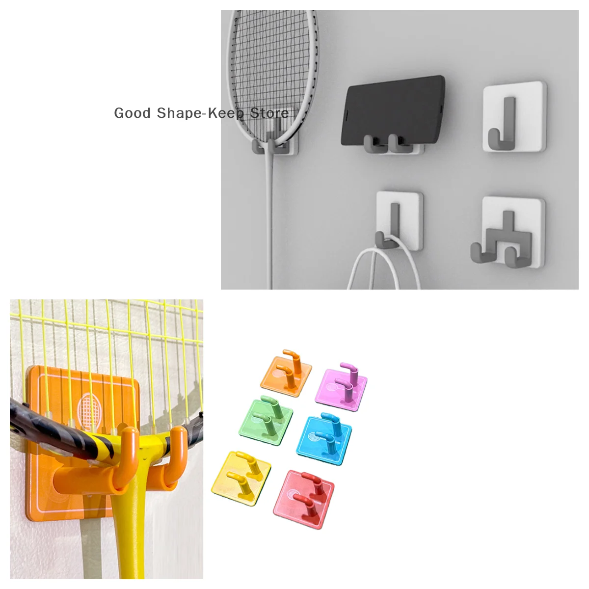 1PC Wand Schläger Halter Haken Tennis Schläger Schutz Halter Badminton Schläger Display Halter Haken Gym Wand Haken Lagerung
