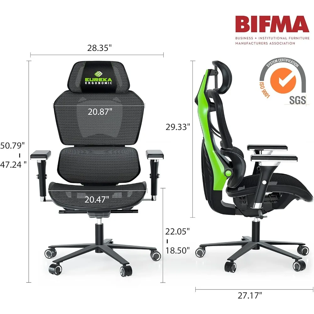 Typhon Gaming Chair, Home Office Desk Chair with Lumbar Support, Breathable Ergonomic Mesh Chair with 4D Armrests