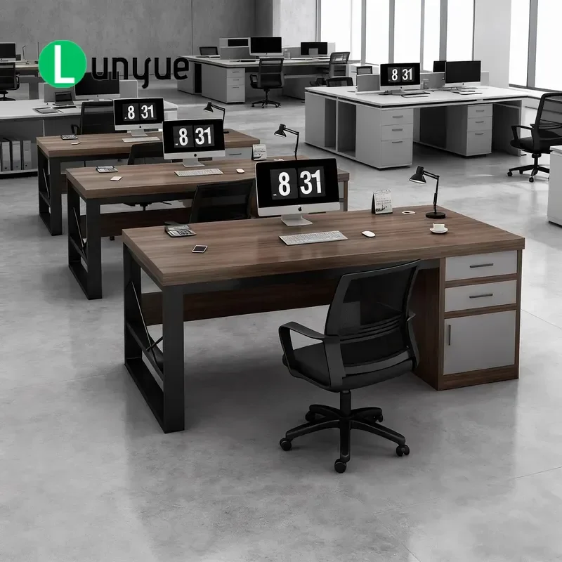 Office Desk with Chair and Drawer Modern Computer Workstation for Home Staff Boss Furniture Space Saving Storage Solution