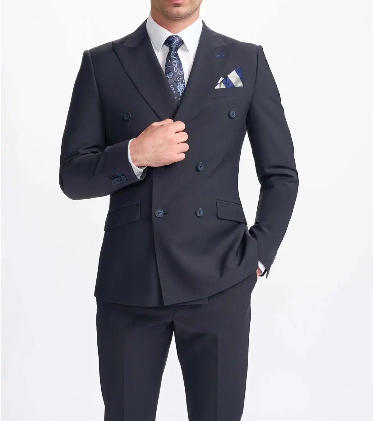 Conjunto de trajes formales de negocios para hombres, esmoquin de boda, de 2 piezas Blazer, pantalones, vestido de graduación hecho a medida, abrigo de Fiesta blanco masculino, chaqueta