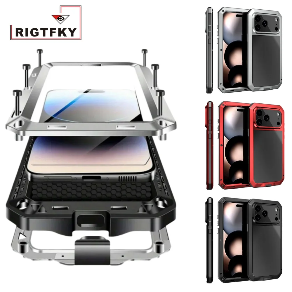 

360° Full Body Protective Case For Iphone 17 Air 16 15 14 13 Plus 12 11 Pro Max 16E 17E Metal Heavy-Duty Shockproof Armor Cover