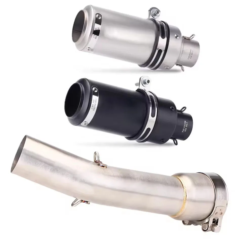 

For Yamaha FZ1 FZ1N FZ1000 06-15 FZ-1 Fazer 1000 Escape Motorcycle Exhaust Mid Link Pipe With Slip-On Black/Silvery Muffler Pipe