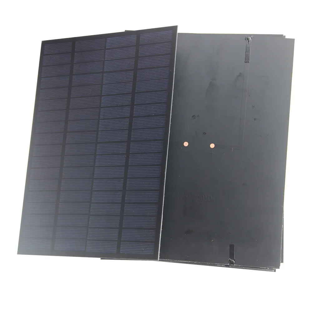 PET Laminated 5W 18V Solar Cell Polycrystalline Solar Panel for Lighting Sys Solar PV Module for 12V Battery Charging 220*165MM