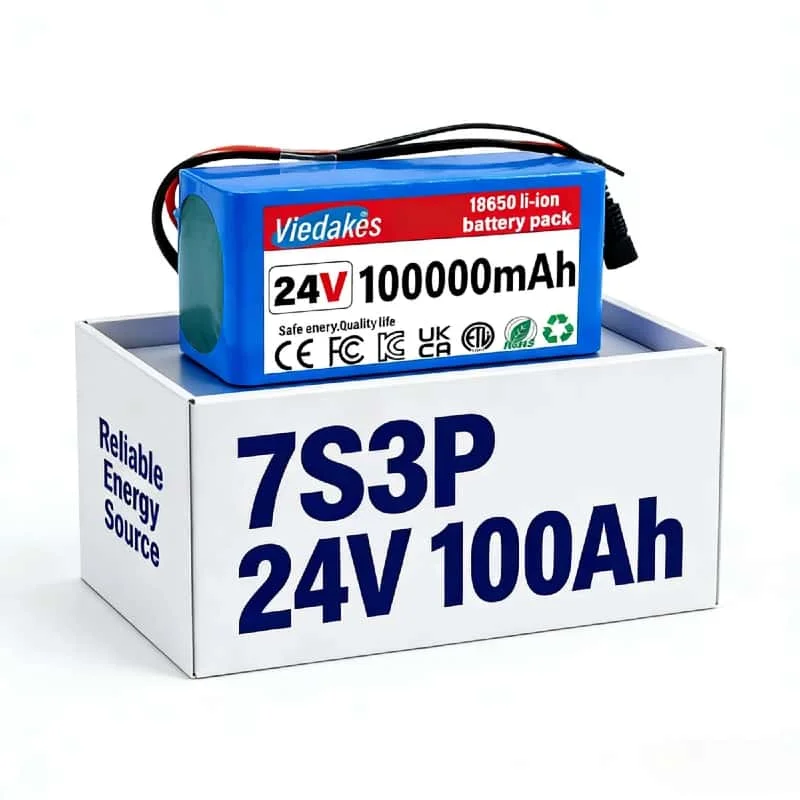 

✅7S3P 24V 100Ah 18650 Lithium Battery Pack with BMS High Capacity Deep Cycle for Electric Scooter E-Scooter Replacement Power