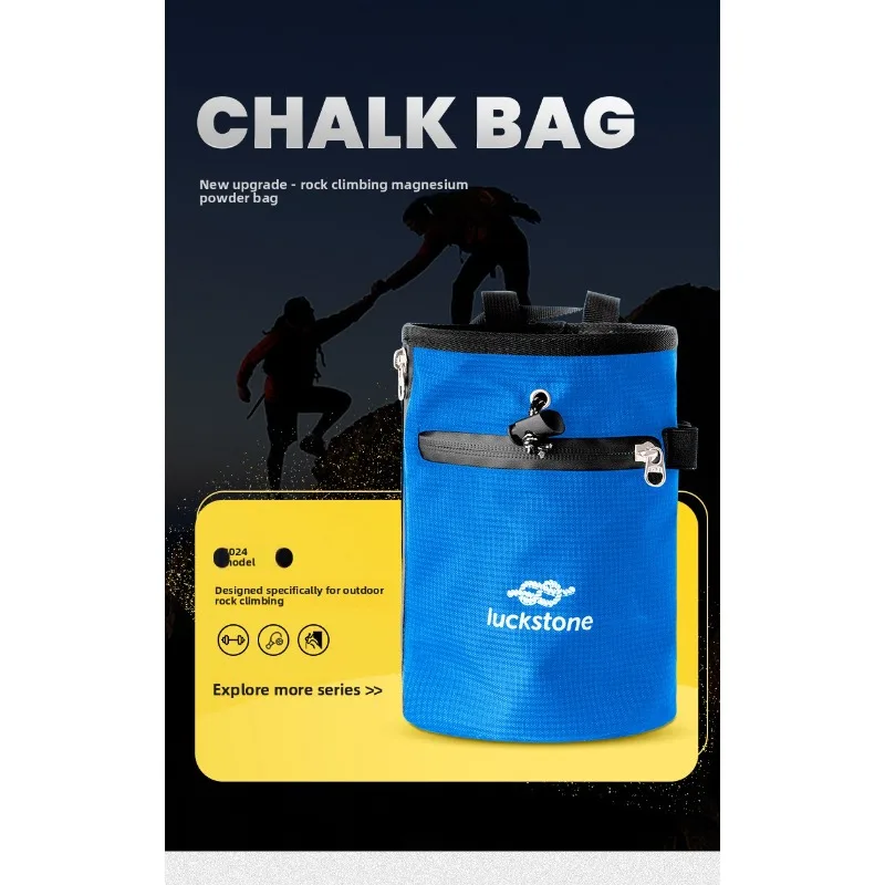Climbing Chalk Bag Waterproof Bouldering Pouch With Drawstring Closure For Gymnastics Weightlifting And Pet Training Treats