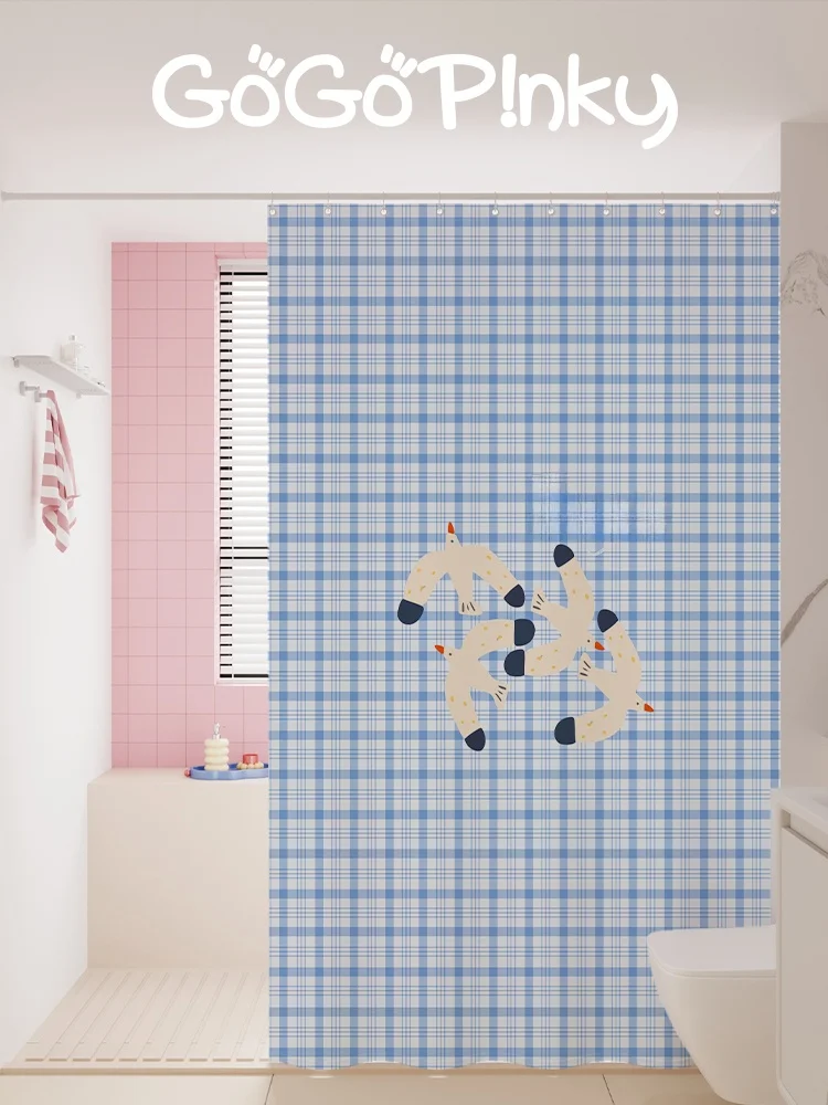 

Простая водонепроницаемая шторка для душа для домашнего использования, из полиэстера, для разделения сухой и влажной зон, в корейском стиле, разделительная шторка для ванной комнаты