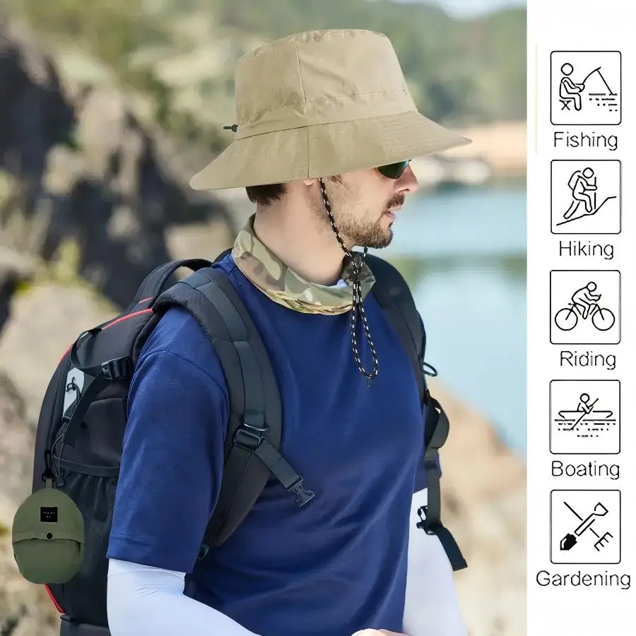 Outdoor Summer Anti-UV Sun Waterproof Fisherman hat Quick Drying Foldable With Storage Bag Panama Hats Camping Hiking Bucket hat