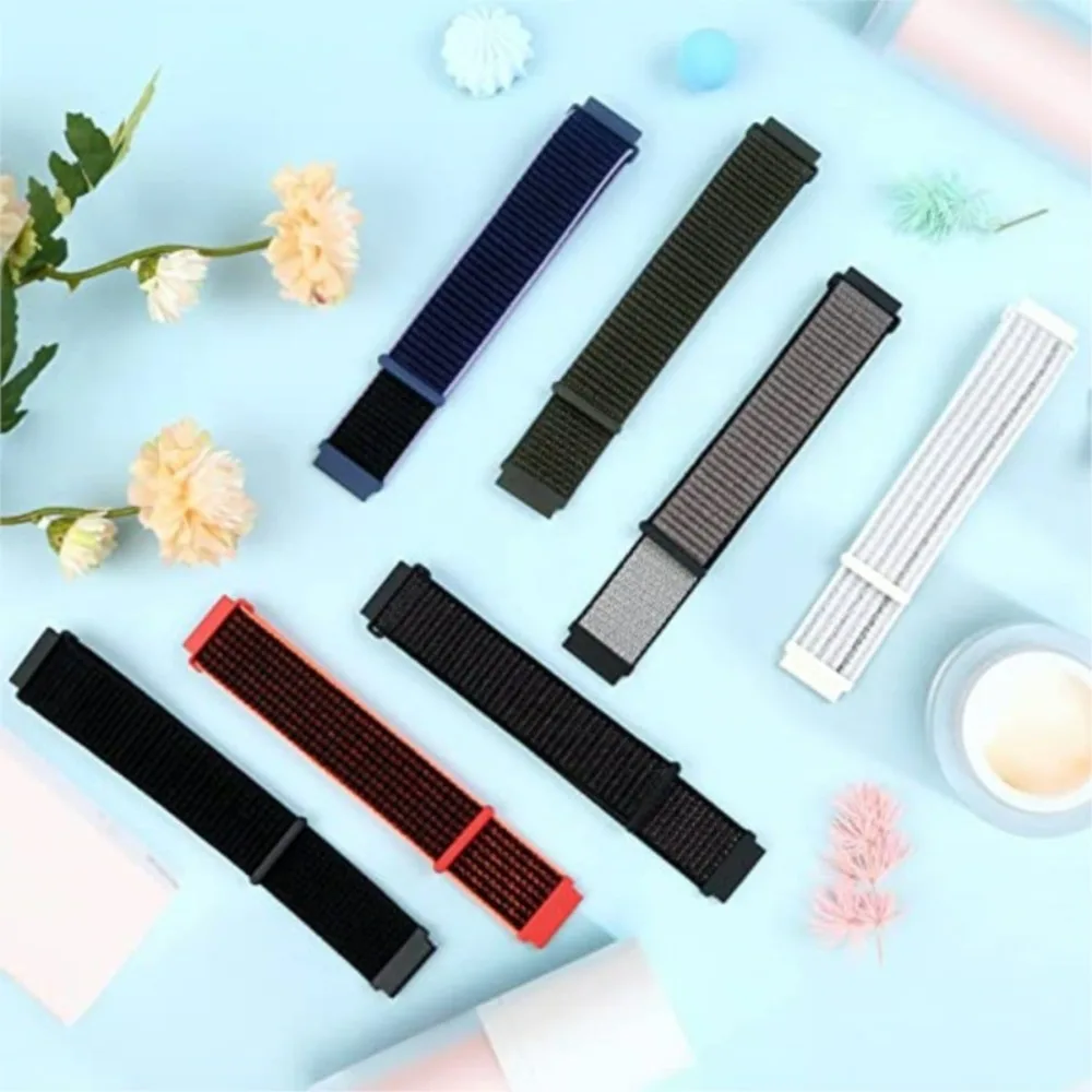 Correia de nylon para Samsung Galaxy Watch 3, 4, Classic, 5, 6, Active 2 Bracelet, Huawei Watch 4 Pro, GT 2, Amazfit GTR, 22mm, 20mm