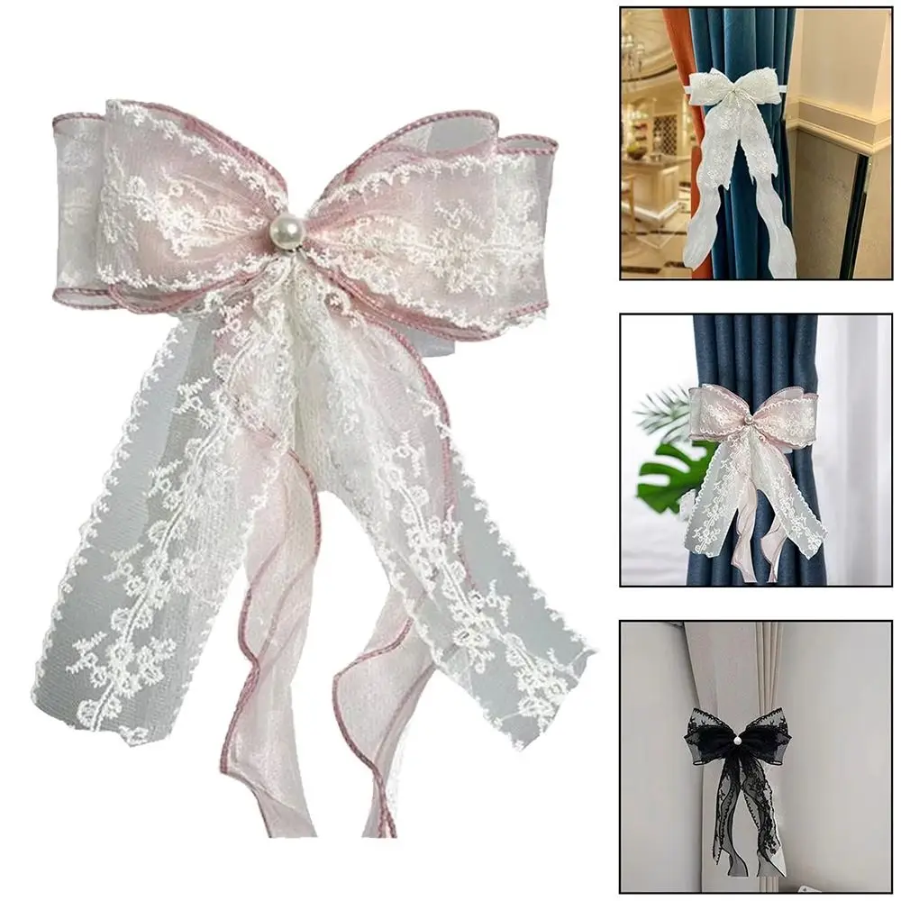 Lace Bow-knot Curtain Tieback Clip Exquisite Design Easy Installation Curtain Tieback French Style Curtain Tied Belt