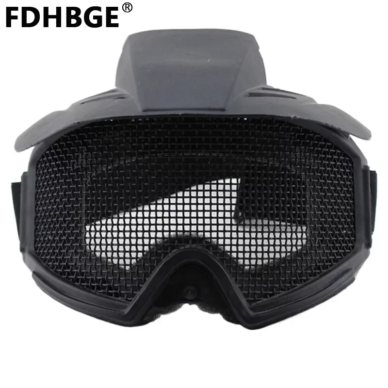 

FDHBGE Tactical Goggles Eyewear Steel Wire Mesh Glasses Airsoft Shock Resistance Hunting CS Eye Protector Paintball Accessories