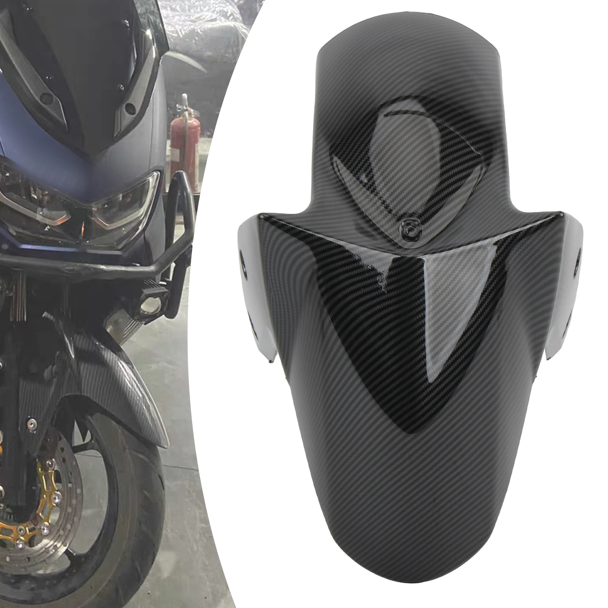 Motorcycle Front Fender Mudguard ABS Plastic Carbon Prot Fiber Pattern For Yamaha NMAX 125 155 2020 2024 Effective Scooter Modif