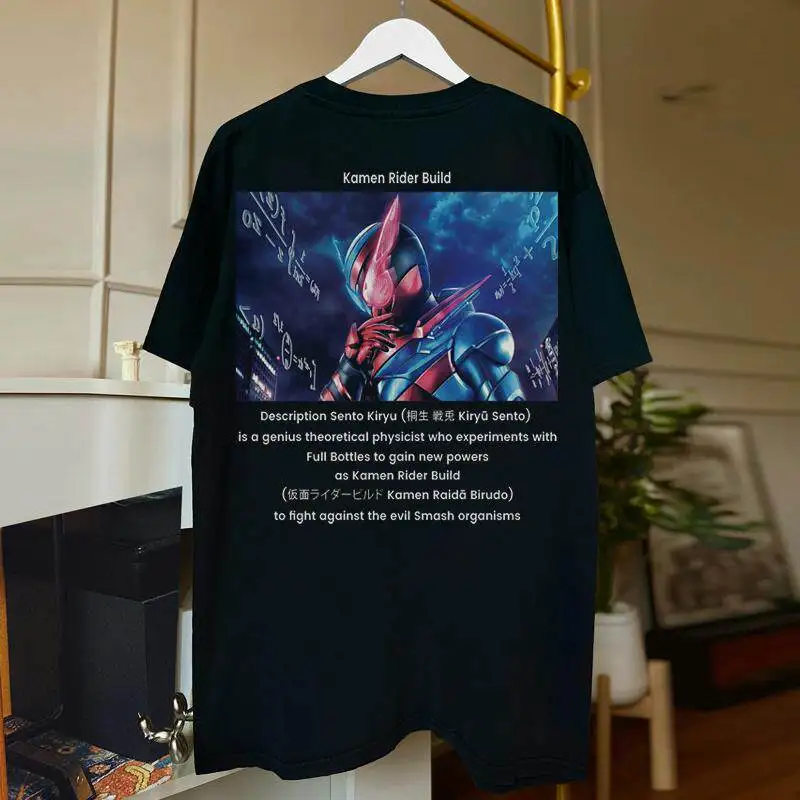 Kamen Knight Shirt Retro Style Japanese Special Photo Unisex Pattern T-shirt Masked Knight Poster Pattern T-shirt Y2k Streetwear