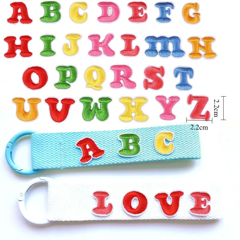 26Pcs A-Z Colorful  Alphabet Set Embroidery Diy Badges Iron on Patches For Clothing Logo Name Patches on Clothes Mark