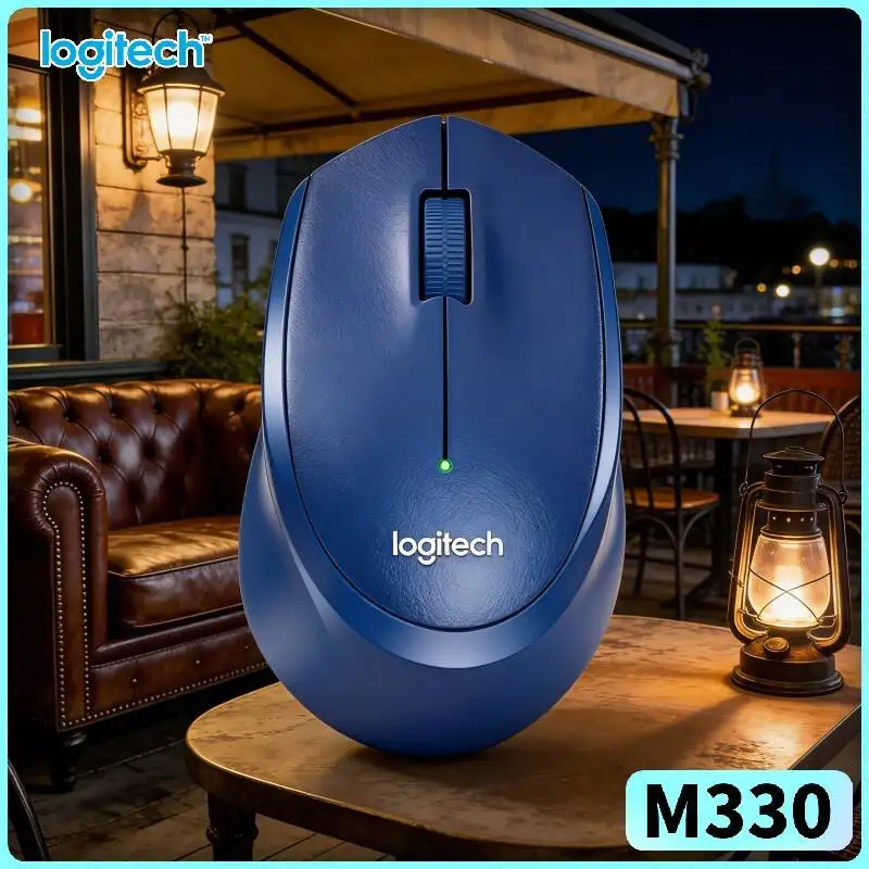 

Logitech M330 Silent Plus Wireless Mouse USB Receiver One-Hand Design for Home Office Laptop PC Study Desk Stand