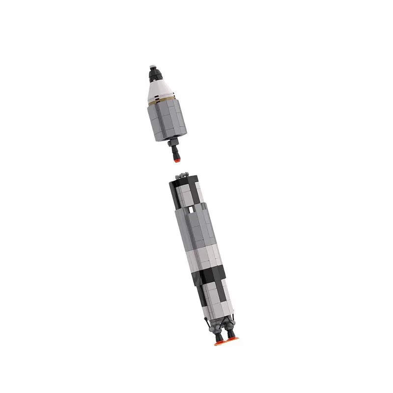 Retro Multi Stage Space Rocket Building Blocks Assembly Aerospace Vehicle Model Bricks Toy Ornament Gift For Hobbyists