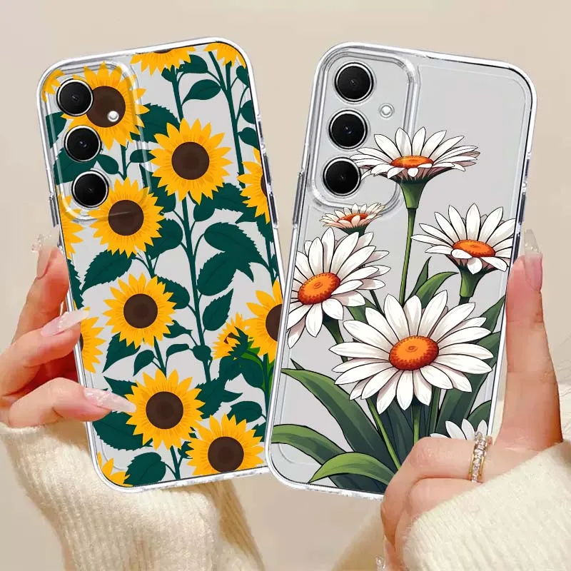 Cartoon Fashion Floral Pattern For Samsung Galaxy Note 20 M56 Ultra Plus 5G Protective Transparent Phone Case Cover