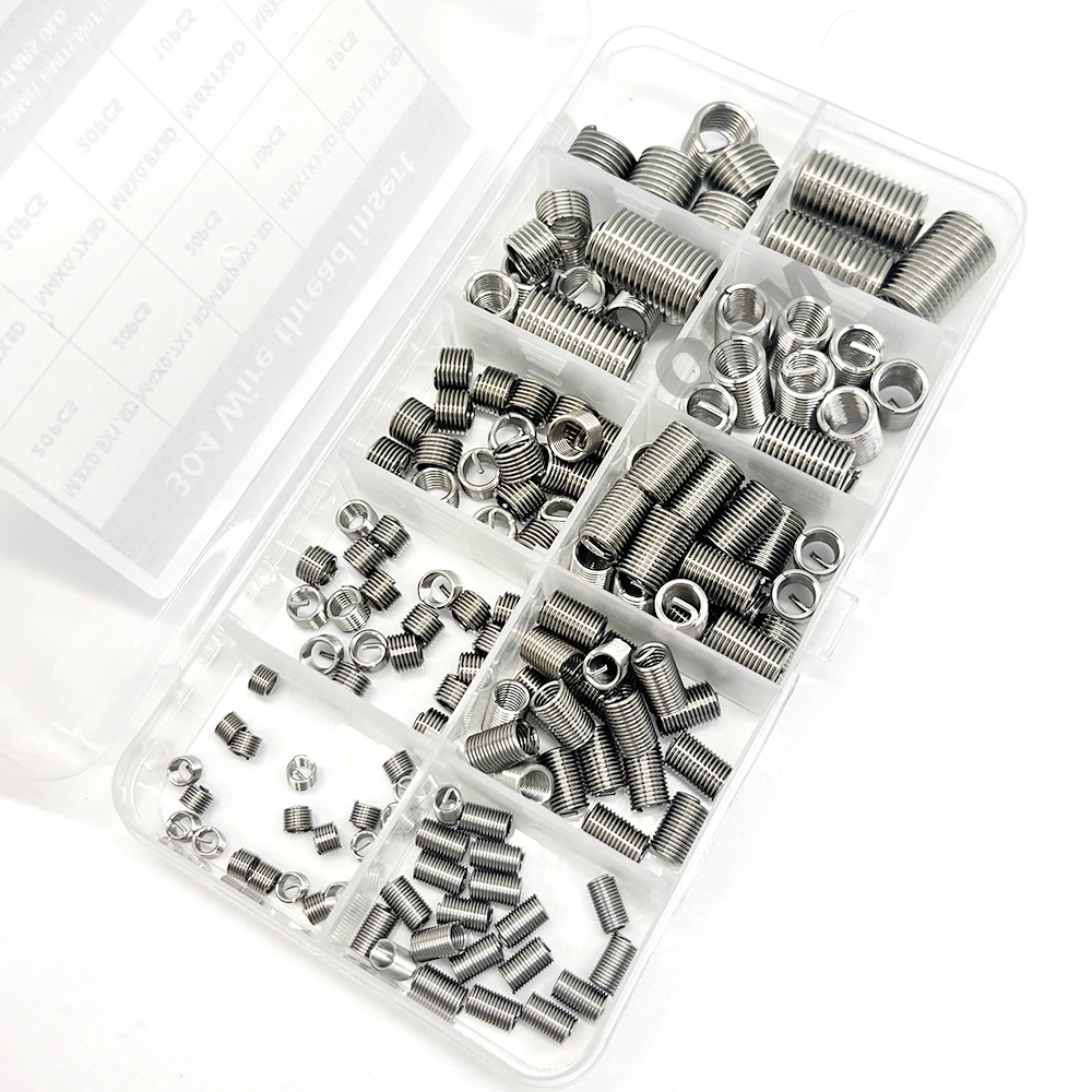 150Pcs Wire Thread Insert Wire Screw Sleeve Stainless Steel Screw Bushing Helical Wire Thread Repair Inserts