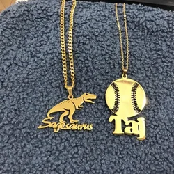 Custom Any Cartoon Character With Name Necklaces Nameplate Jewelry Stainless Steel Personalised Label Logo Letter Necklace BFF