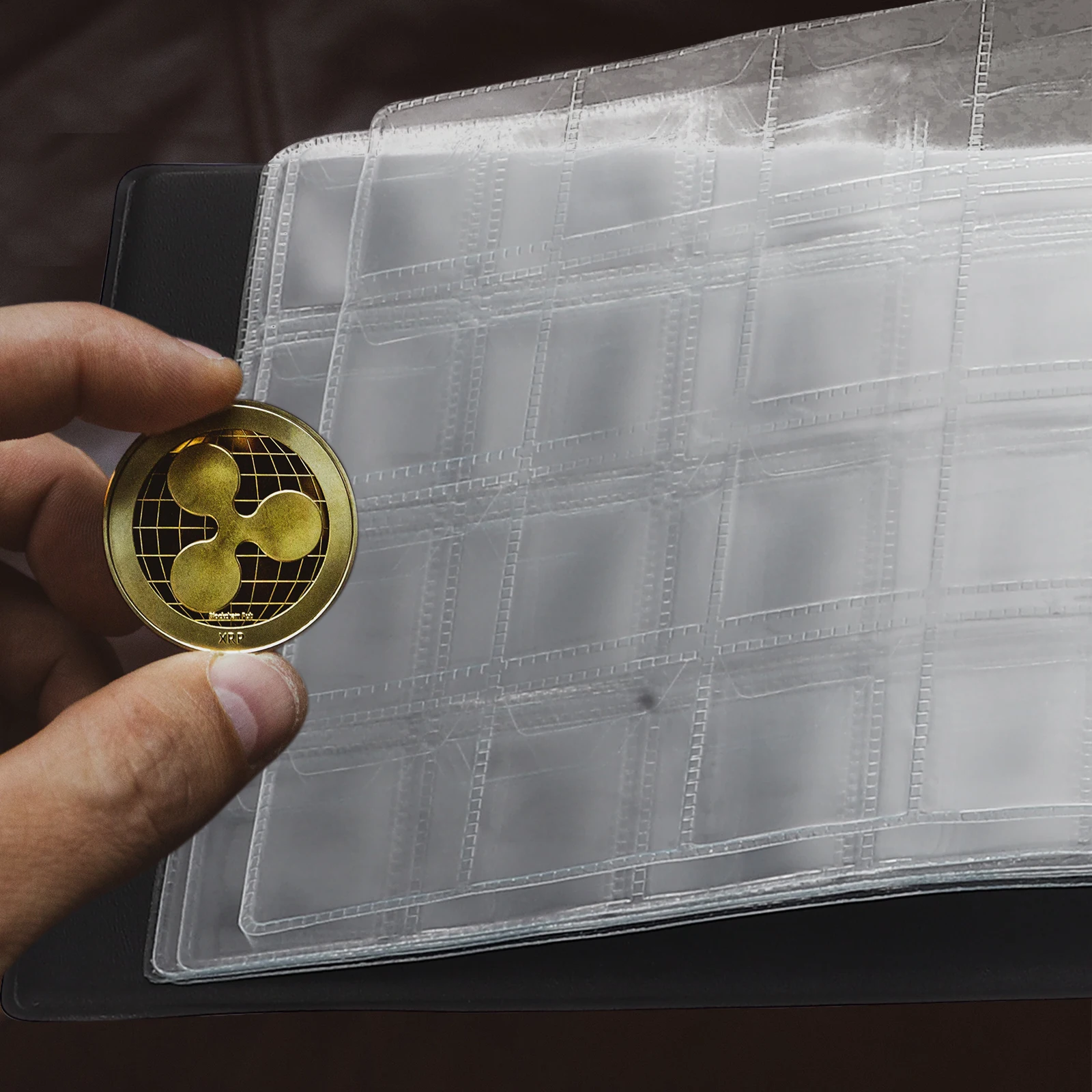 

Альбом для сбора монет, черный органайзер из искусственной кожи, защищает от пыли, царапин, памятное хранилище книг для монет для коллекционеров, подарков