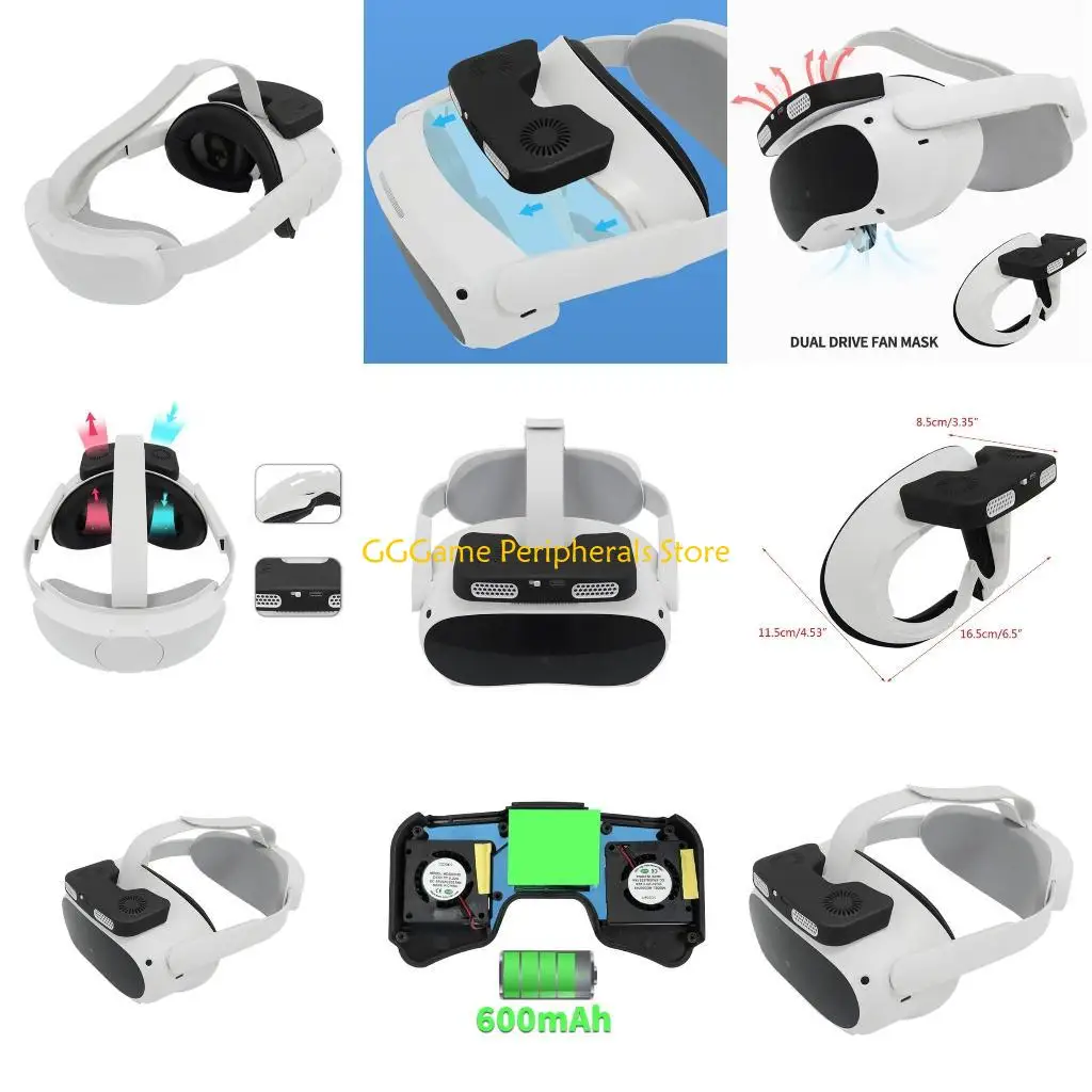 

U55B with Air Circulation Fan for Pico 4 Headset Relieve Hot Air