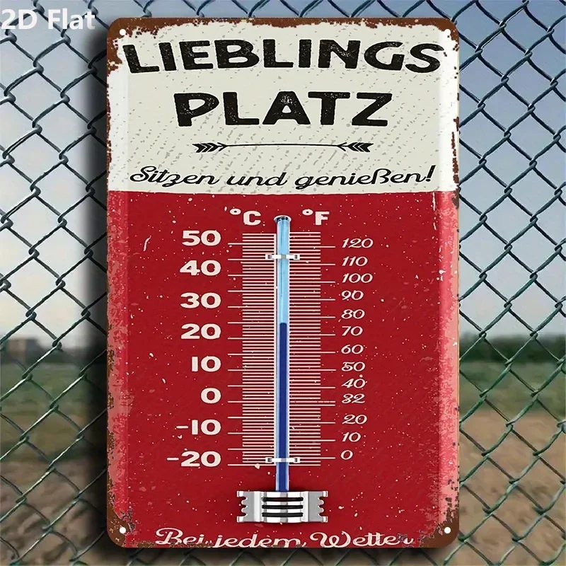 2D Flat, Vintage Germany Thermometer Wall Art Measuring  This Humorous Farmhouse Decoration Is Suitable for Both Indoor And