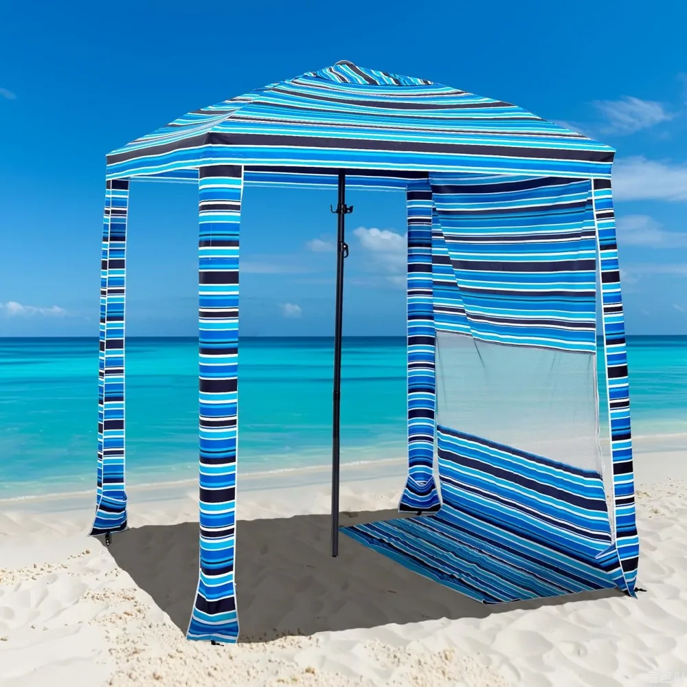

Beach Cabana UPF 50+, 6'×6' Canopy, Easy Set up and Take Down, Cool Cabana Beach Tent with Sand Pockets, Side Wall Shade Canopy