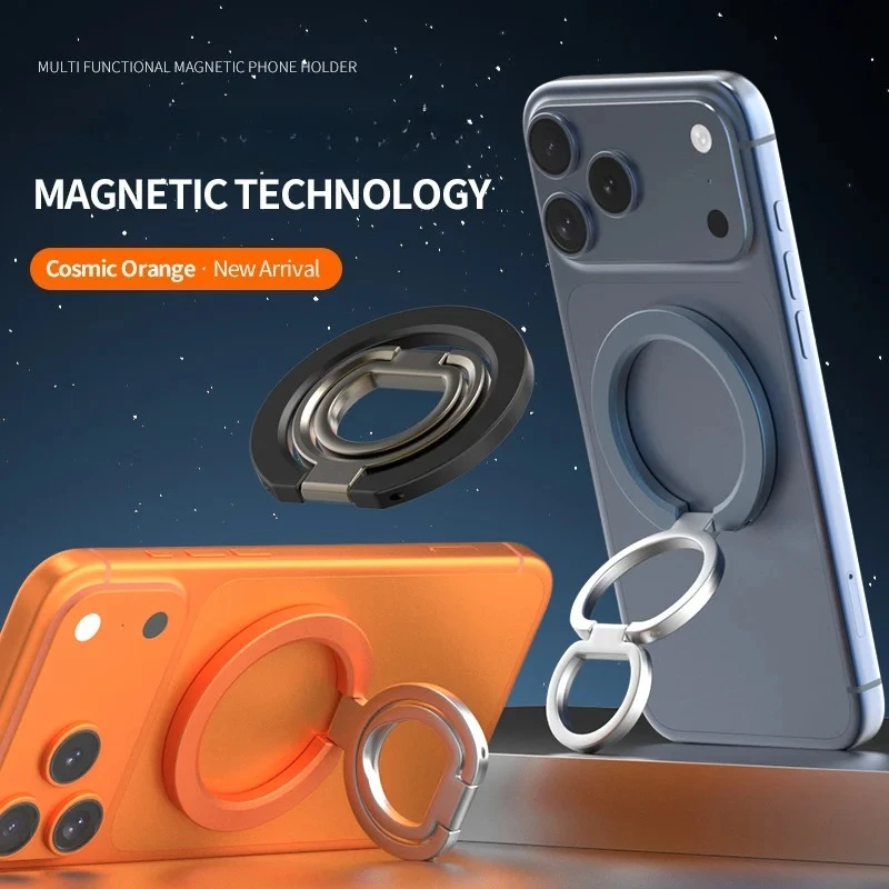 Double Sided For MagSafe Phone Stand Magnetic Phone Ring Holder Bracket Magnet Grip for iPhone Samsung Android Gym Car Holder