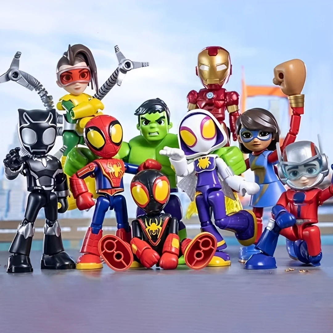 In Stock Genuine Blokees Marvel Spidey Amazing Friend Spider-Man Miles Ant-Man Anime Figure Action Figure Model Collection Toys view 2