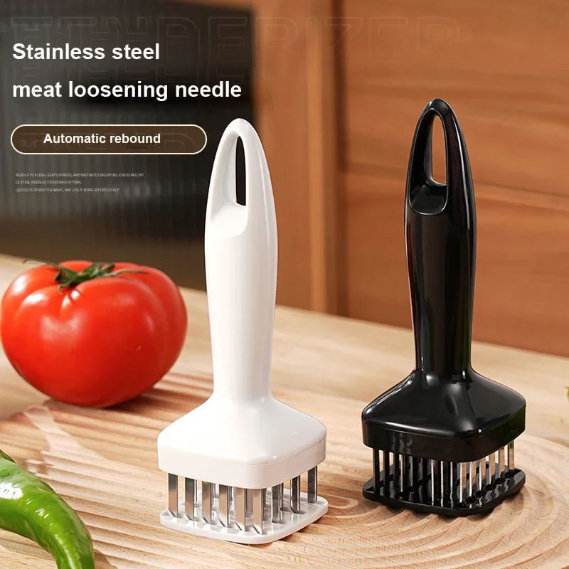 

Stainless steel meat looser 24 needle automatic spring meat hammer steak tenderizer rib breaking perforator Kitchen tool Meat