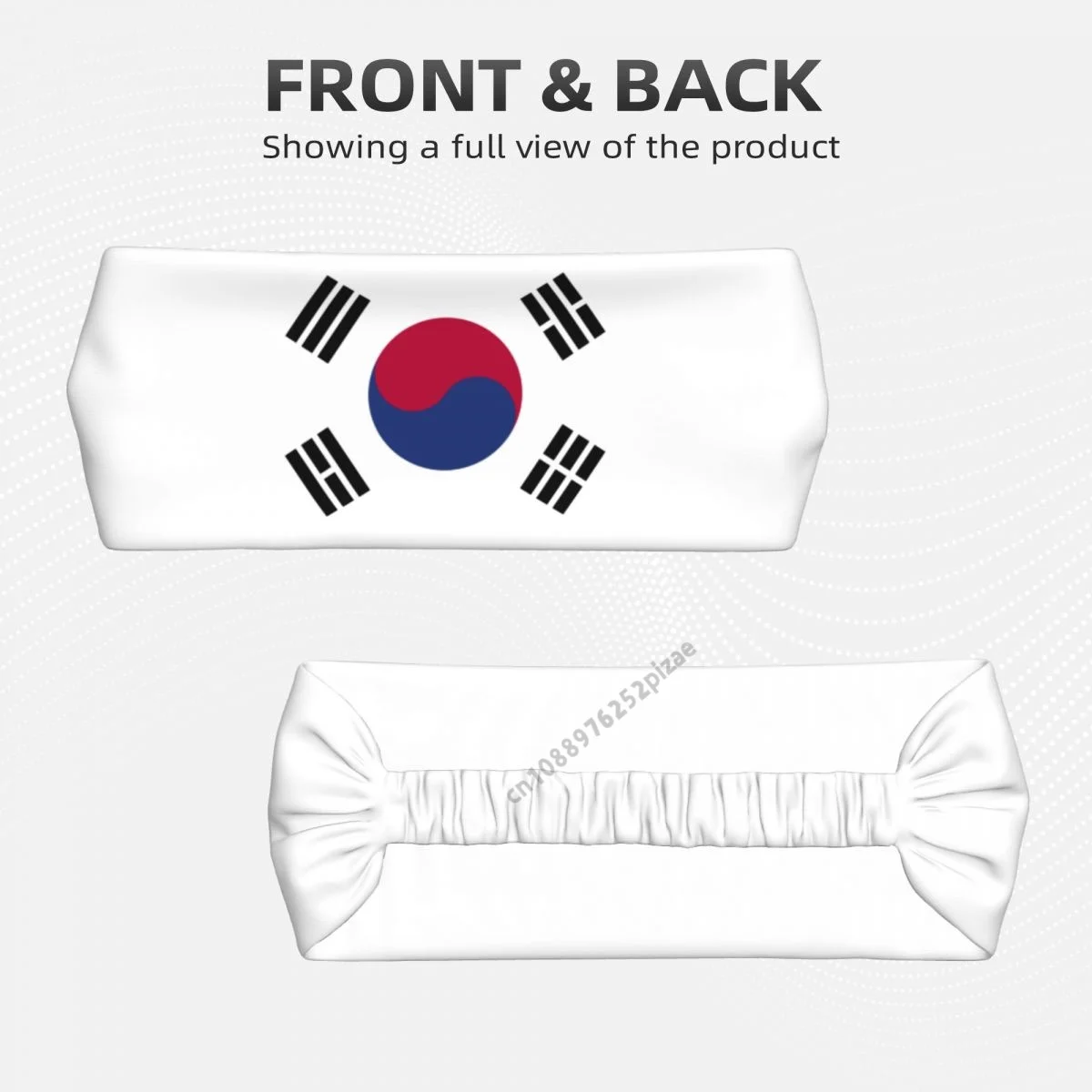 South Korea Flag Men Women Bands Elastic Wide Headbands For Yoga Sports Fitness Exercise Tennis Running Gym Dance Athletic view 2